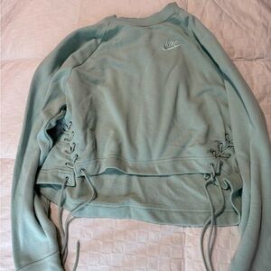 Nike Teal Sweatshirt with Lace-Up Sides